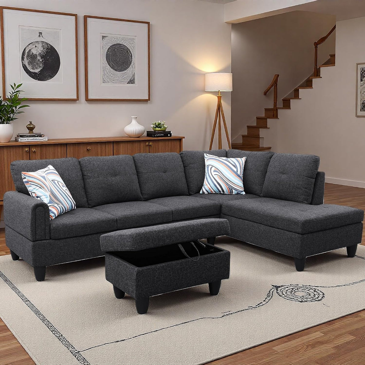 Modular L-Shaped Sectional Sofa