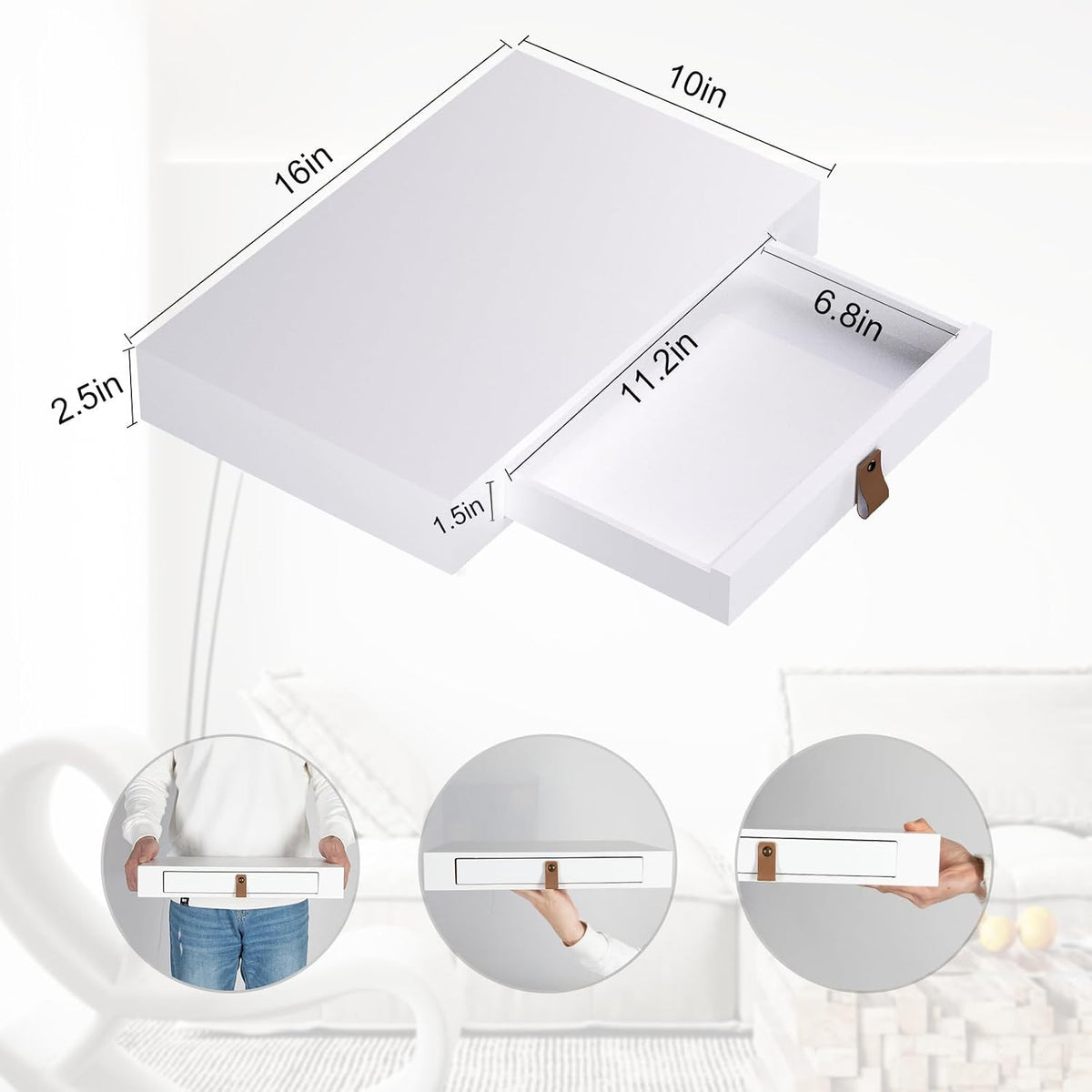 Floating Wall Shelf with Drawer