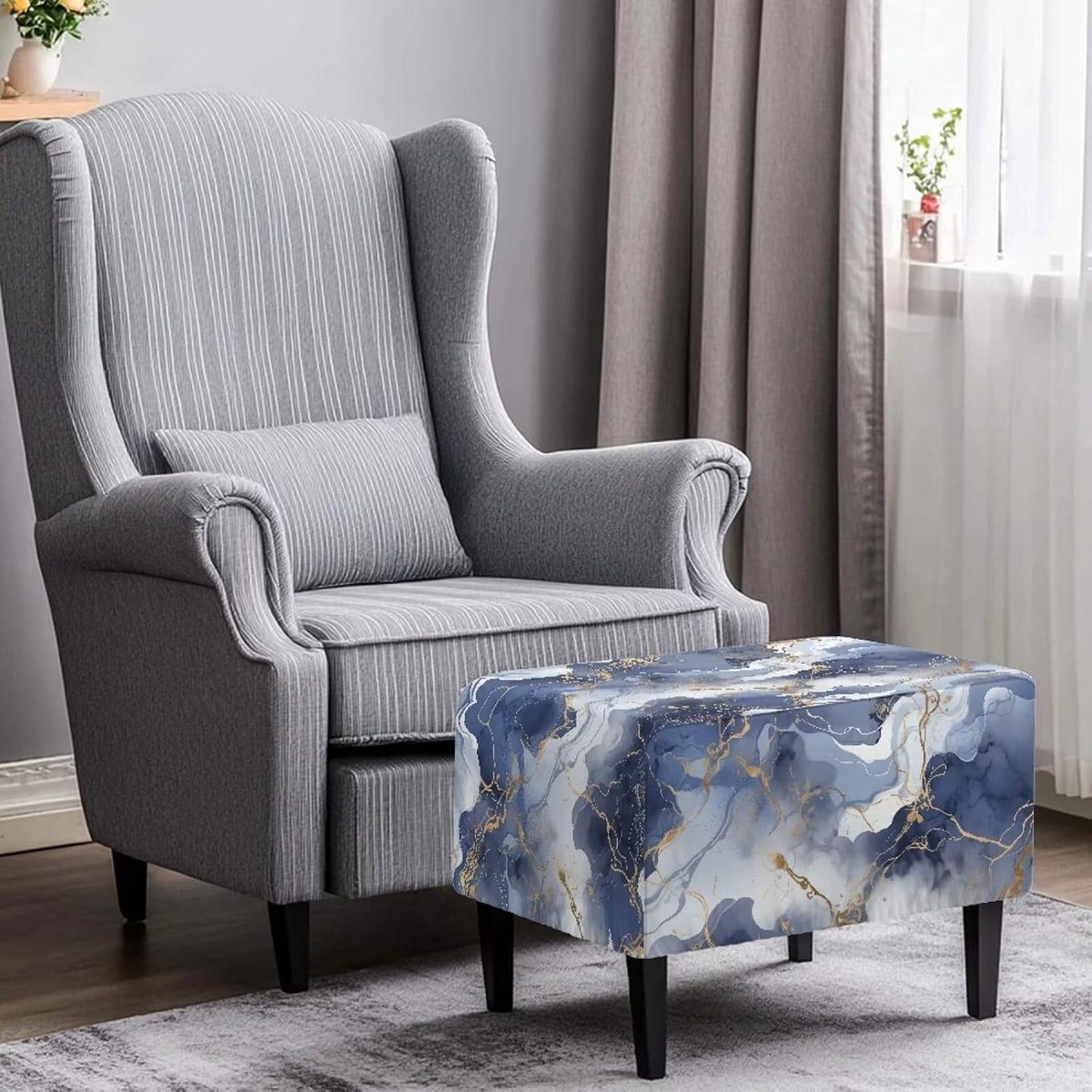 Rectangle Footstool Slipcover