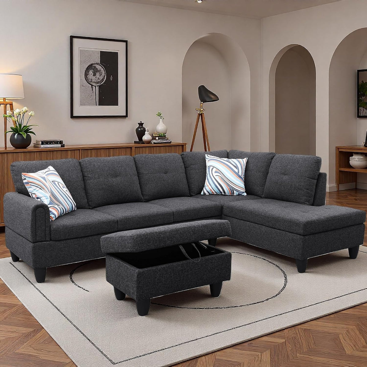 Modular L-Shaped Sectional Sofa