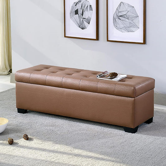 Rectangular Upholstered Ottoman Stool