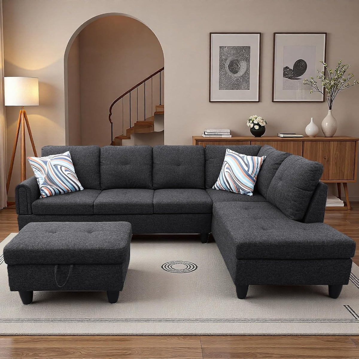 Modular L-Shaped Sectional Sofa