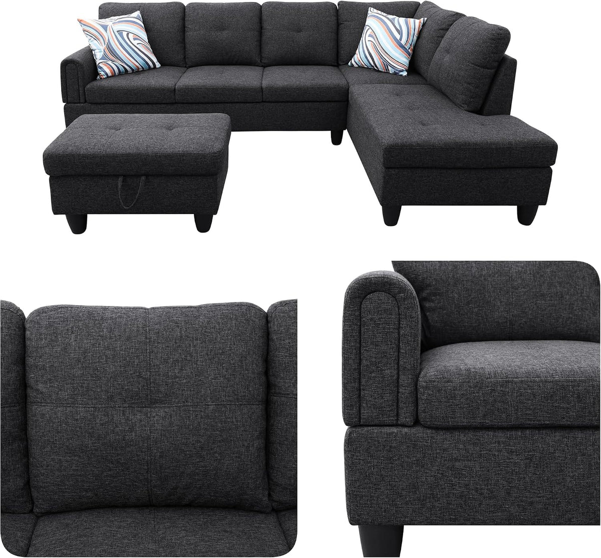 Modular L-Shaped Sectional Sofa