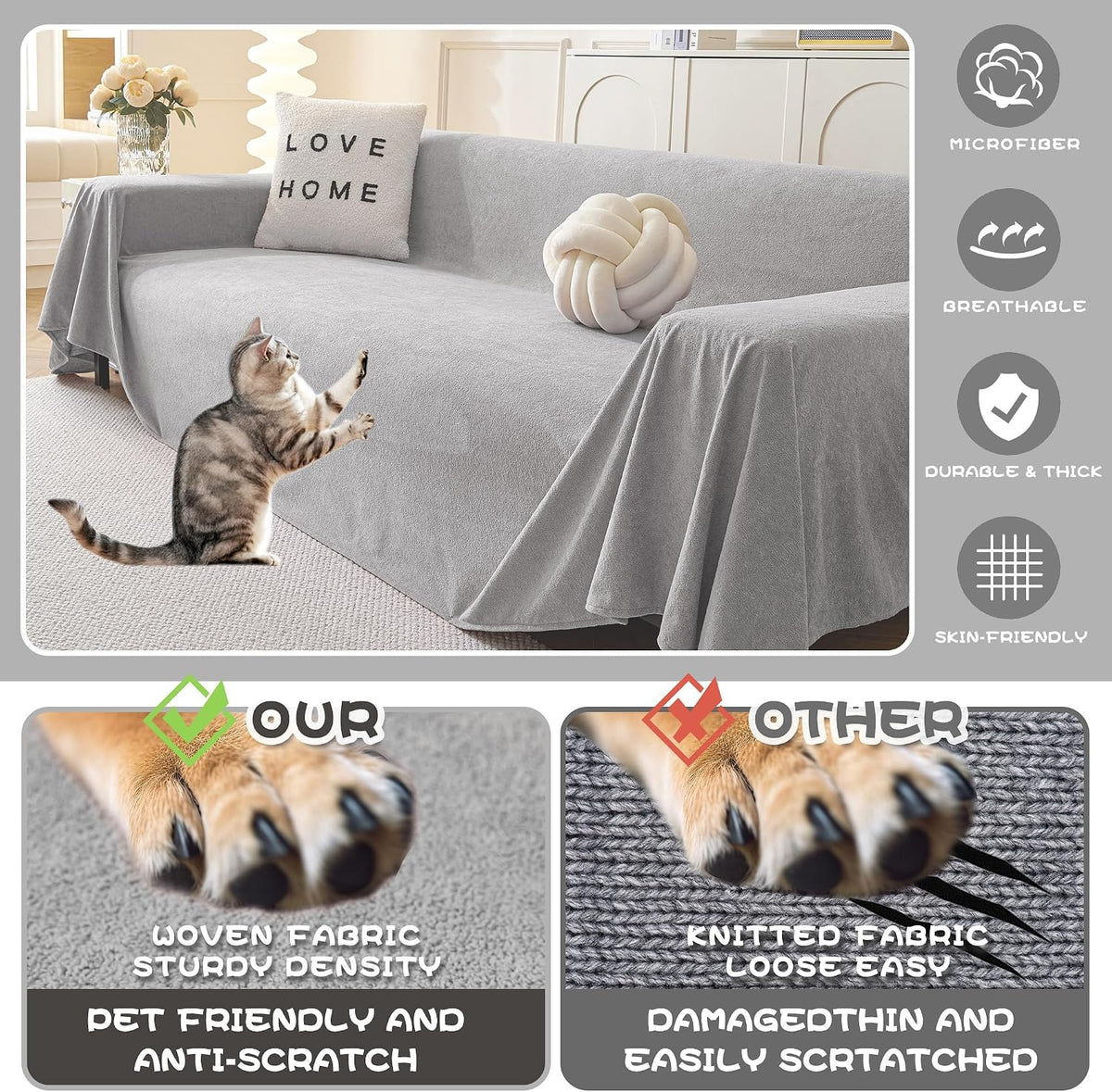 Non-Slip Sofa Furniture Protector